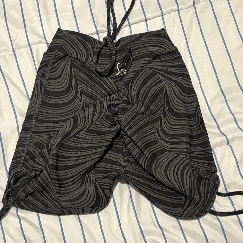 Sol Beauty and Care black and Gray Patterned Shorts Activewear